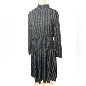 The Collective beautiful black modest style dress with ribbed waist high neck